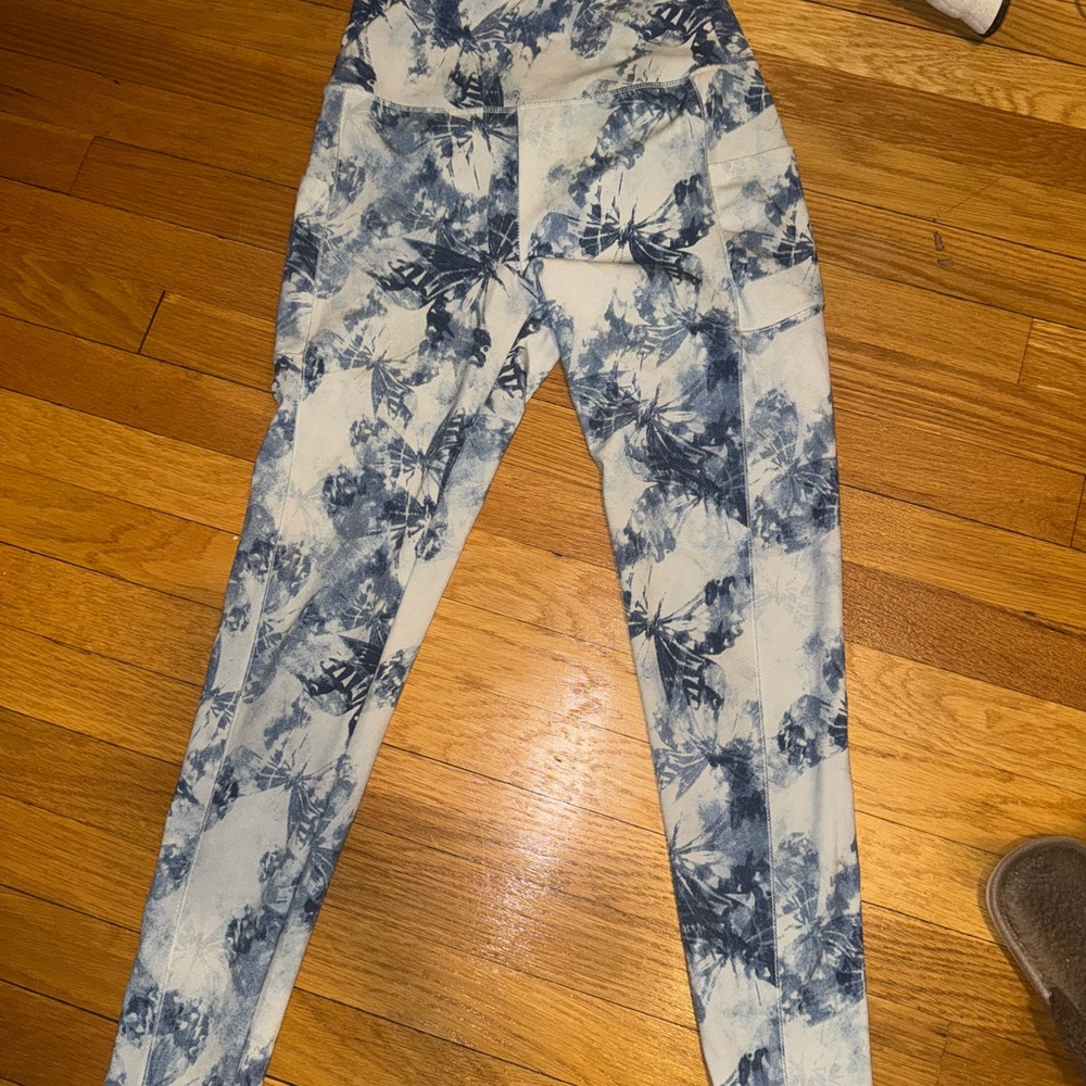 Shosho Blue Tie-Dye Leggings